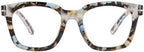 Peepers by PeeperSpecs Women's to The Max Square Light Blocking Reading Glasses, Blue Quartz, 49 + 1.25