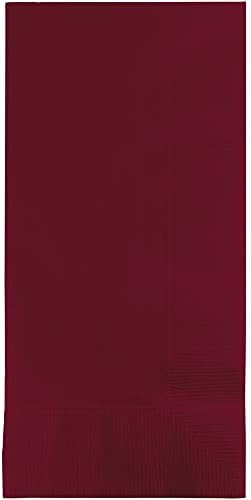 Creative Converting Touch of Color 2-Ply 50 Count Paper Dinner Napkins, Burgundy, 6.5 x 6.5-Inch, Model:673122B