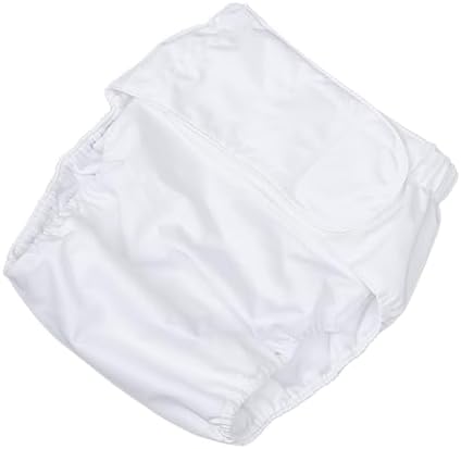 GLEAVI Washable Cloth Diaper for Adults Reusable Incontinence Pants with Super Absorbency for Elderly Care and White