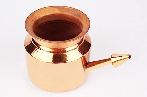 RSGM Copper Ayurvedic Jal Neti Pot for Sinus Congestion, Nasal Cleaning