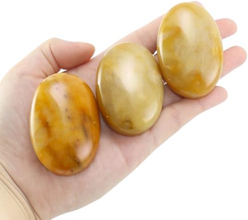 Citrine Crystal Palm Stone, Worry Stones, Crystals and Healing Stones, Polished Rocks, Natural Gemstones, Chakra Stones for Healing Crystals Daily Use