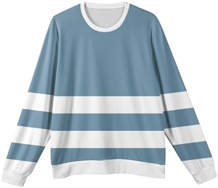 FQZWONG Men's Ribbed Crewneck Sweater Casual Long Sleeve Slim Fit Knitted Pullover Sweater Fall Winter Stripe Sweatshirts