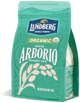 Lundberg Organic Arborio Rice, Rich Flavor, Creamy Texture, Perfect for Risotto, Rice Pudding & Soups, Pantry Staple, Sustainably Farmed, Gluten-Free, Non-GMO, Vegan, 4 lbs.