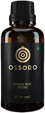 Ossoro Essence Baker's Rum Pastry Food Flavour with No Sugar Added, Non-GMO, Gluten-Free Flavors Perfect for Cakes, Snacks, Ice creams, Candies, Baking