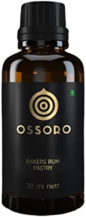Ossoro Essence Baker's Rum Pastry Food Flavour with No Sugar Added, Non-GMO, Gluten-Free Flavors Perfect for Cakes, Snacks, Ice creams, Candies, Baking