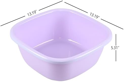 4-Pack 12 Quart Plastic Wash Basin/Dish Pan Tub, Colored Dish Washing Basin