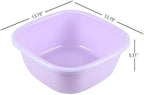 4-Pack 12 Quart Plastic Wash Basin/Dish Pan Tub, Colored Dish Washing Basin