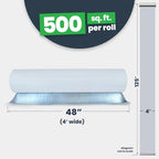 EcoFoil Single Bubble Insulation Roll 48" x 125' (500 sq. ft.), 3.175mm Thick, White/Foil, Made-in-USA Single Bubble Reflective Foil Insulation Roll Reflects 96% Radiant Heat, Radiant Barrier