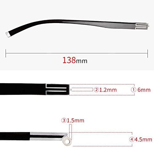 GERRIT glasses arms, Eyewear Leg, Glasses Temple, 1 Pair Black Universal Eyeglass Temples Metal Plastic Single Tooth Glasses Replacement Arms Sunglass Replacement Parts