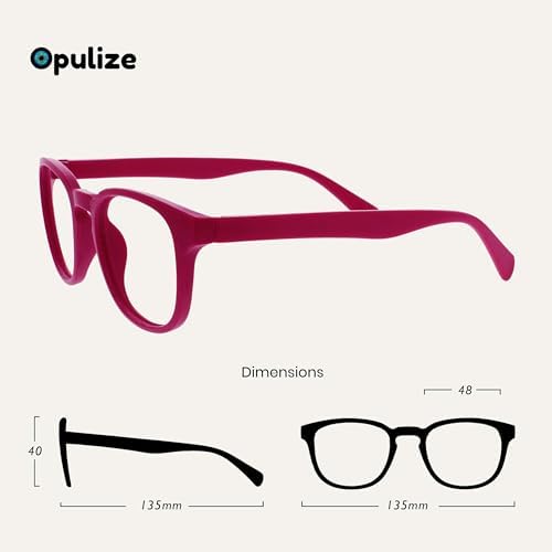 OPULIZE POP Reading Glasses for Women Men,Scratch Resistant Round Matt Frame with Spring Hinges, Pink, Purple, Green +2.00 (Pack of 3)