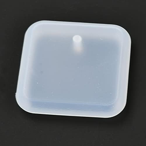 10 Pcs Square Silicone Molds, DIY Pendant Resin Casting Molds Clay Craft Tools for DIY Cake Decoration Chocolate Candy Craft Necklace UV Resin Epoxy Resin Pendant, 42x42x7.5mm, Hole: 3mm