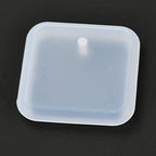 10 Pcs Square Silicone Molds, DIY Pendant Resin Casting Molds Clay Craft Tools for DIY Cake Decoration Chocolate Candy Craft Necklace UV Resin Epoxy Resin Pendant, 42x42x7.5mm, Hole: 3mm