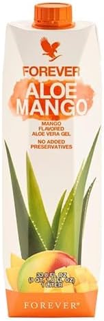Forever Living - Forever Aloe Mango - Pure Aloe Vera Gel Infused with Mango - Gluten-Free and Vegan with Added Vitamin C - 1 Liter