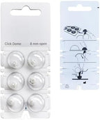 Click Dome 8mm Open for Connexx,Siemens,Signia and Rexton RIC Hearing Aids with Cleaning Brush Tools (8MM)