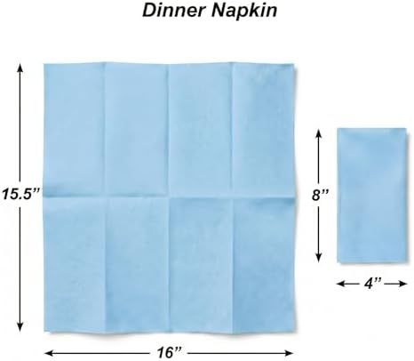 AMERICAN HOMESTEAD Paper Napkins - Light Blue Disposable Linen-Like Dinner Napkins - Restaurant-Quality Table Serviettes for Weddings, Parties, and Events - 15.75" x 15.75" - 50 Count