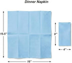 AMERICAN HOMESTEAD Paper Napkins - Light Blue Disposable Linen-Like Dinner Napkins - Restaurant-Quality Table Serviettes for Weddings, Parties, and Events - 15.75" x 15.75" - 50 Count