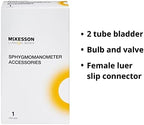 McKesson LUMEON Replacement Blood Pressure Cuff with Bulb and Valve, Nylon Cuff, 2-Tube Bladder, Burgundy, Adult Large, Gauge Not Included, 1 Count