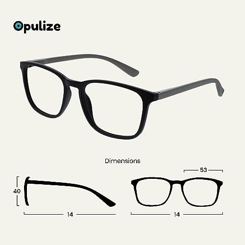 OPULIZE Max Classic Reading glasses for Women Men,Scratch Resistant Large Rectangular frame with Spring Hinges, Black,Brown,Blue,Green,Grey +2.5 (Pack of 5)