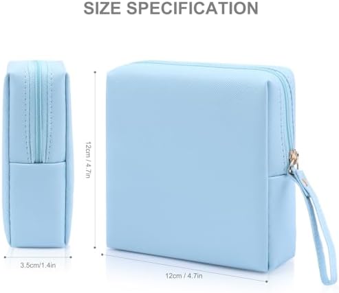 Sanitary Napkin Period bag for Women, Sanitary Napkin Storage Bag, PU Leather Sanitary Pad Bags Pounch, Portable Tampons Zipper Organizer Bag with Handle for Ladies