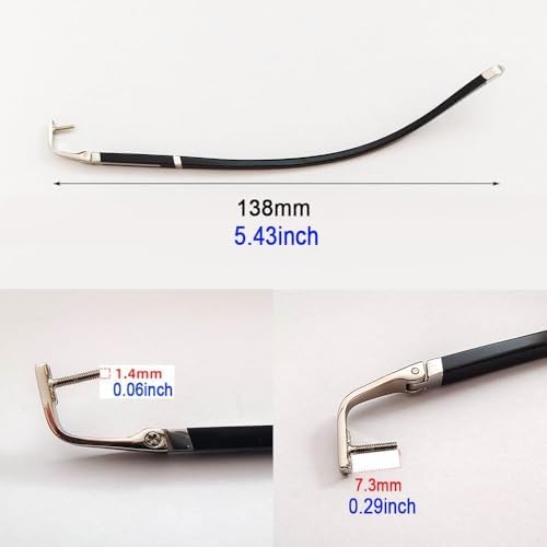 QYAJS 1 Pair Metal Frame Arms Rimless Glasses Legs Eyeglass Eyewear Replacement Temple (Single Hole)