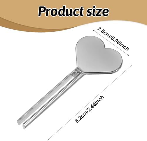 4PCS Tube Squeezer Key, Heart Shaped Metal Tube Key, Toothpaste Key for Bathroom Cosmetics Daily Life, Toothpaste Tubes Squeezing Auxiliary Tool, for Paint, Cosmetics and Hair Dye, Silver