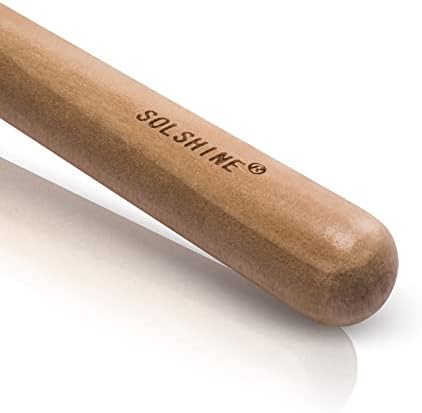 SOLSHINE Crystal Singing Bowl Mallet - Wooden Healing Striker with Rubber Tip for Sound Therapy, Yoga Meditation, Chakra Balancing & Energy Cleansing Tools