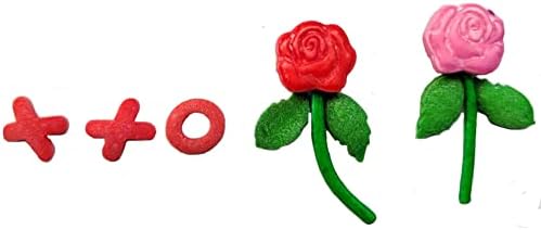 Valentines Rose Hearts Sprinkles Red Pink and Green Sprinkle Cupcake Cake Toppers Edible Cake Decorations
