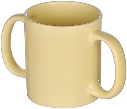 HealthGoodsIn Dual Handle Mug (Double Grip Mug) to Aid Tremors, 11.83 US Fl. Oz. (350 Ml) - Light Lemon Color