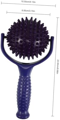 Large Muscle Roller Stick for Muscle Knots Relief Portable Yoga Massage Stick with Spiky Balls Blue and Purple for Fitness Pilates and Post-Workout Relaxation