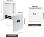 Wall Mounted Folding Entryway Stool, Foldable Shower Bench Invisible Shoe Changing Stool for Entrance Hall Restroom Living Room, White
