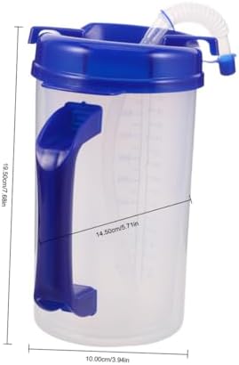 Adult Sippy Cup for Elderly with Lid and Straw, Spill-proof Hospital Nursing Drinking Cup for Bedridden Disabled Patients, Blue Liquid Diet Feeding Mug for Elderly Care