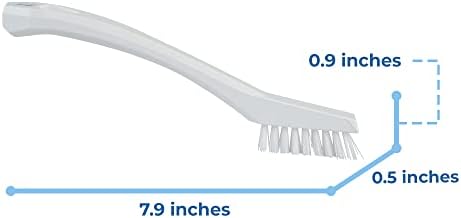 Vikan - 44015 Detail Brush, Multifunctional, Slip-Resistant Cleaning Tool, Extra Stiff Polypropylene & Polyester Bristle, 8 Inch, White