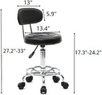Winado Round Bar Stool with Back and Lines Adjustable Height Rotation Salon Stool, Modern Barstool 360° Swivel PU Leather Armless Bar Chair for Kitchen Dining Living Bistro Spa, Black
