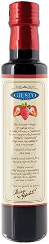 Giusto Sapore All Natural Strawberry Balsamic Vinegar of Modena P.G.I. - Made with Real Strawberry Fruit Puree - Imported from Italy and Family Owned - 8.5oz
