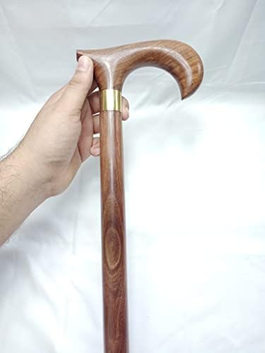 Lotus International Walking Stick Natural (Most Precious Wood , 𝐌𝐈𝐒𝐇𝐓𝐎 Wood) Handcrafted Cane Brown Walking Stick for Dad on Christmas Sailor's Gift, Natural Brown, 36''