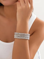 5Pcs Gold Beaded Bracelets 14K Gold Bracelets for Women Bracelet Stack Trendy Stretch Bead Bracelets Silver Bead Bracelet Dainty Jewelry for Women