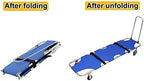 Folding Portable Stretcher with 4 Wheels - Lightweight Aluminum Emergency Rescue Stretcher for Hospital, Clinic, Home Care, and Sports - 350lb Capacity