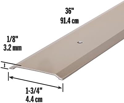 M-D Building Products 49010 1-3/4 in. x 1/8 in. x 36 in. Satin Nickel Aluminum Flat Profile Threshold for Interior Doorways