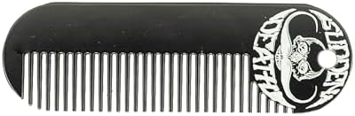 Mustache & Beard Comb Or Fine Tooth Moustache Pocket Metal Powder Coated Black Keychain Comb For Men - 3.25 x 1 Inches by Death Grip