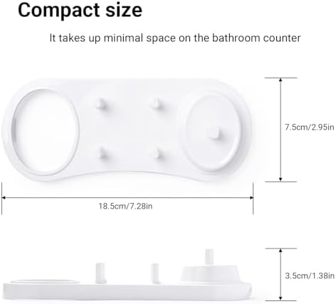 Electric Toothbrush Holder with 1 Charging Stand Slot, 1 Toothbrush Stand and 4 Toothbrush Head Stands + 4 PCS Toothbrush Head Covers for Oral B