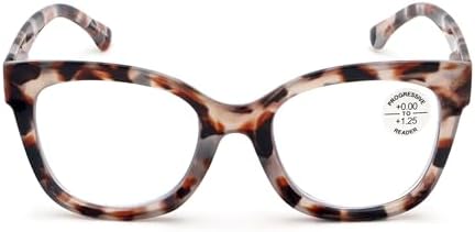 V.W.E. Women Large Oversized Progressive Clear Bifocal Reading glasses - No Line or Bubble - Zero Power on Top Wide Reader