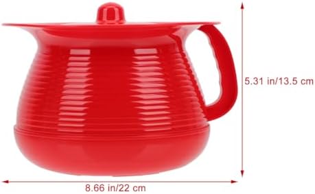 Thickened Plastic Urine Basin with Lid Portable Adult Urinal Container Leak-Resistant Spittoon Pot for Men Women Kids Travel Camping 8.07X8.07X5.51 Inches