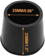Piutouyar Round PVC Rubber Furniture Covers, 25mm / 1 Inches Table Chair Leg Tip Protectors, Non-Slip End Cap for Protect Surfaces, Black (20Pcs)