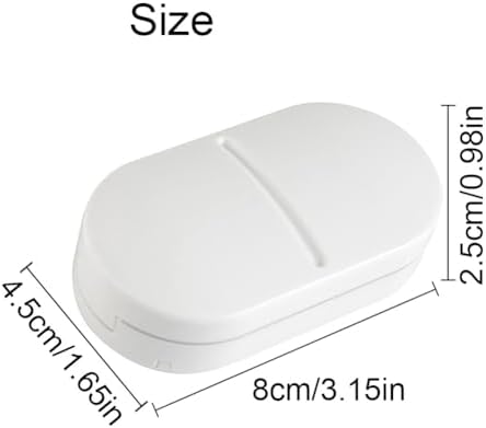 1 Pack Pill Cutter Travel Portable Tablet Cutter with Blade and Storage Compartment，Pill Box Organiser, Small or Large Pills Cut in Half Quarter for Pills Tablets (White)