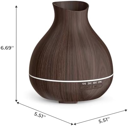BZseed Aromatherapy Essential Oil Diffuser, 550ml Ultrasonic Fragrant Oil Large Room Humidifier, Diffusers for Home with Timer and Waterless Auto-Off, 7 Color LED Lights,Cool Mist Humidifiers