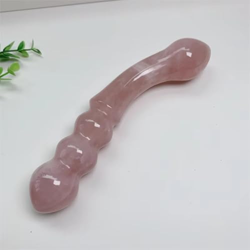 18cm Rose Quartz Crystal Wand - Hand Carved Massage Stick, Healing Stone, Yoni Wand, Spiritual Gift for Women
