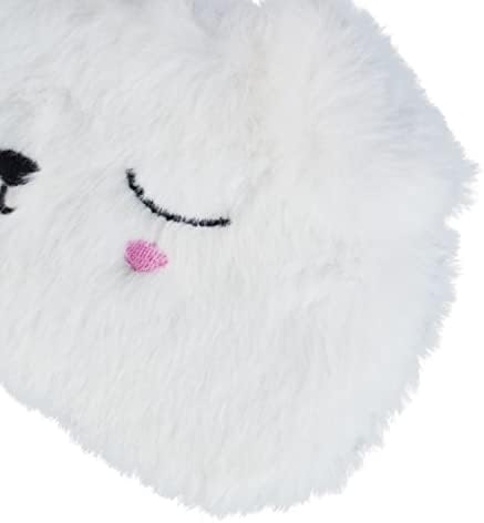Cute Sleeping Mask, White Dog Soft Plush Fluffy Sleep Mask Men Cartoon Puppy Blindfold Novelty Eye Cover Eyeshade Shade for Kids Girls and Adult Travel (White, Dog)