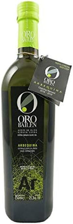 Oro Bailen Reserva Familiar Arbequina 2020 Harvest - 0.75 Liter / 25.4 Ounce - Cold Extracted Spanish Extra Virgin Olive Oil from Jaen, Andalusia