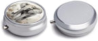 Metal Round Pill Box 3 Compartment, Cute Portable Travel Pill Organizer Small Animals Cute Elephant Pill Case for Pocket Purse Pill Container Medicine Organizer Box Daily Vitamin Holder