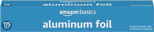 Amazon Basics Aluminum Foil for Cooking, Roasting and Food Wrap, 175 Sq Ft, Pack of 2